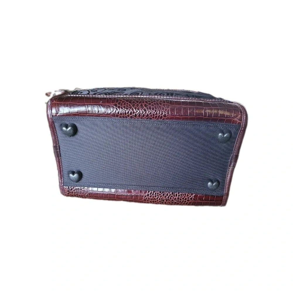 BRIGHTON Black/Brown Travel Cosmetic Toiletry Travel Bag Messenger